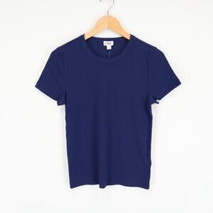 NWT J.Crew Factory Short-Sleeve Ribbed Crewneck Tee Navy Blue Size Medium